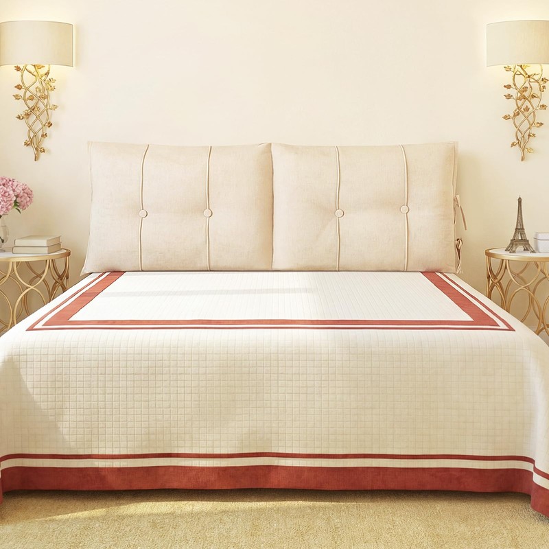 Tegeme Headboard Cover with Tie Straps Full-Cover Large Thicken Bed