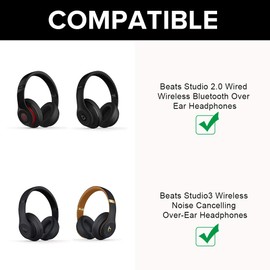 Studio3 Ohrpolster Ersatz OhrKissen Kit Muffs Teile Kompatibel mit Studio3 Over-Ear Bluetooth Kopfhörer. (Schwarz)