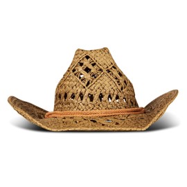 Lucky Brand Straw Cowboy Hat | Rope Design | Western | Style | Fashion | Sun Protection | Breathable | Tan