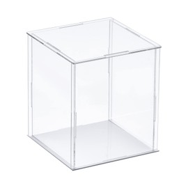 sourcing map Clear Display Case, Acrylic Box Assemble Transparent Dustproof Box Showcase 10x10x20cm for Collectibles, Crafts