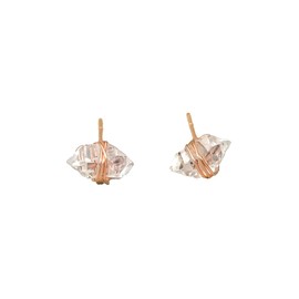 Herkimer Diamond Stud Earrings in 14K Rose Gold Fill for women by Lotus Stone Jewelry (rose-gold)