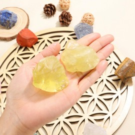 CrystalTears Citrine Crystal Stone, Large 4.5-5.5cm Raw Yellow Citrine Quartz Crystals Stone for Wealth, Joy, Hope - Rough Healing Gemstone for Reiki Healing, Meditation, Decor,Crystal Gifts-2pcs