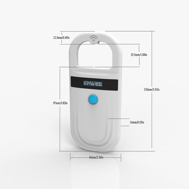 AHANIN Microchip Scanner, Rechargeable Portable Dog Microchip Scanner, 134.2KHz FDX-B