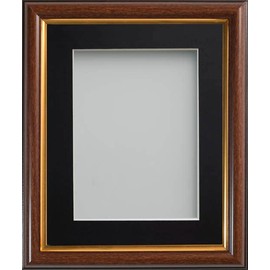 Frame Company Eldridge Mahogany Photo Frame with Black Mount, 12x10 for 10x8 inch, fitted with perspex