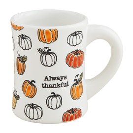 Mud Pie Thanksgiving Pattern Mug, Always, 14 oz