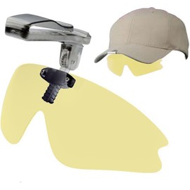 Adventure King BS-05 Polarized Sunglasses, Clip-on Sunglasses, Flip Up, Over Glasses, Cap Shader, For Hats, Polarized Sunglasses, For naked eye (Lenss: Night Yellow)