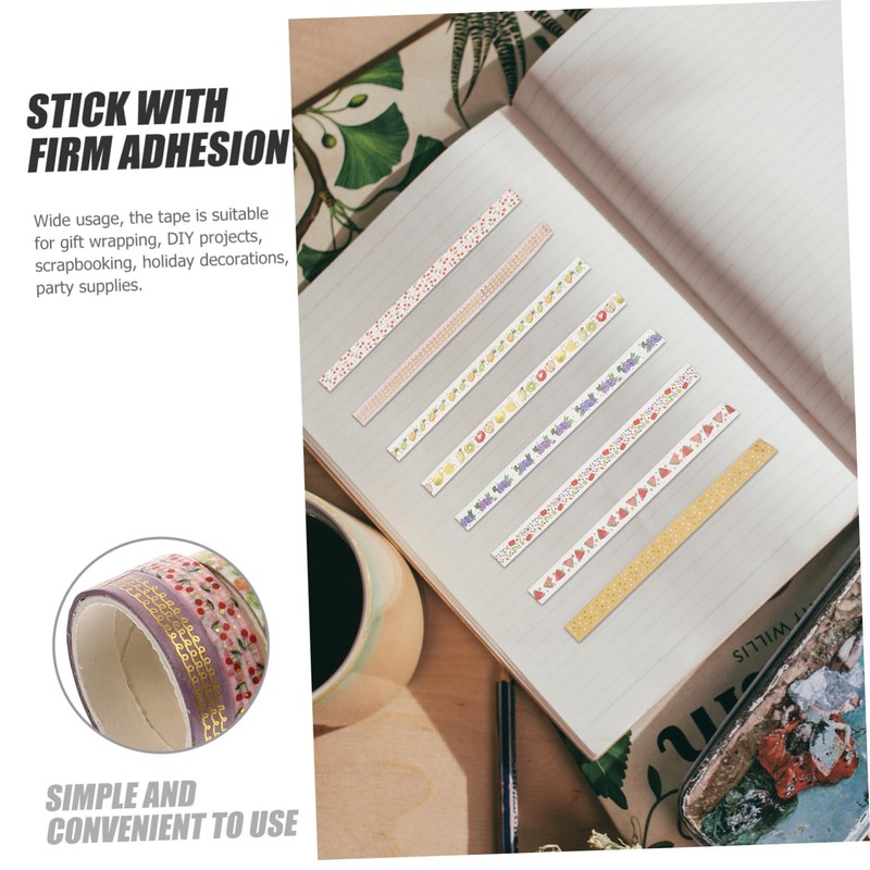 TEHAUX 10rolls Washi Tapes of Art Tape for Scrapbooking Wrapping