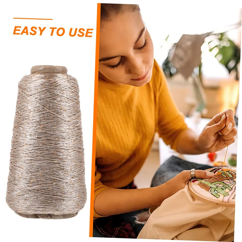 jojofuny Sparkly Glitter Cotton Yarn Set Golden Knitting Yarn Balls