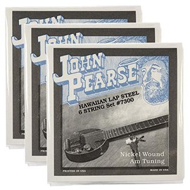 John Pearse Hawaiian Lap Steel Strings Pure Nickel Am Tuning 16-54 3 Pack Bundle