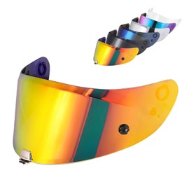 MXJ Gear Helmet Visor, Motorcycle Helmet Visor, Motorcycle Wind Protection Helmet Lens Visor Full Face for HJ-26/RPHA 70/RPHA 11 (Red)