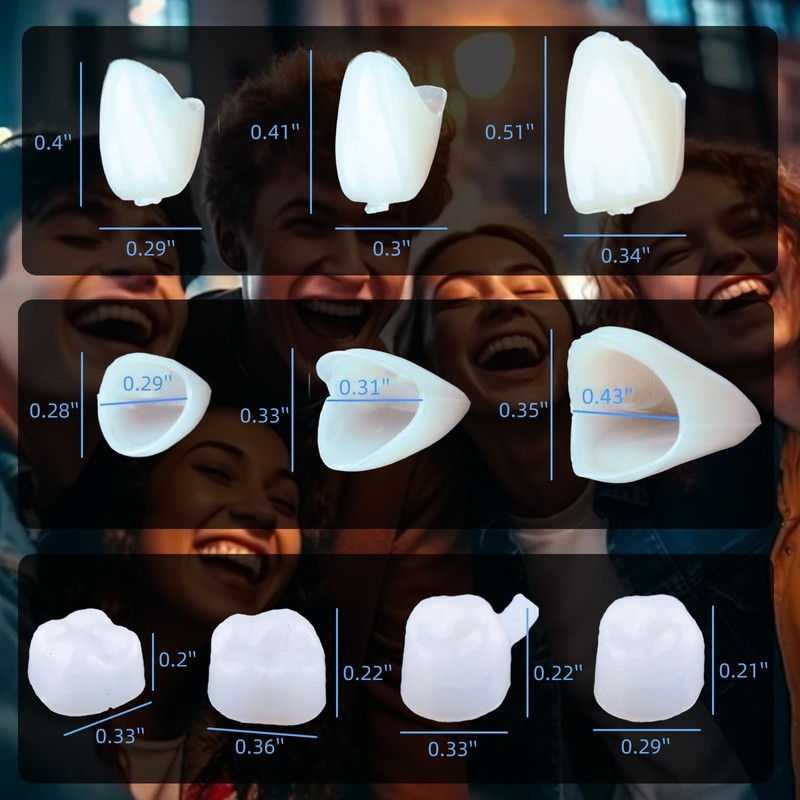 YAFIYGI 100 PCS Temporary Crowns for Teeth Dental Crown Kit