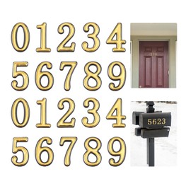 20pcs 2 Inch Mailbox Numbers for Outside, 0-9 Gold Mailbox Numbers Self Adhesive Door Address Numbers Stickers for Mailbox Apartment House Room Office Trash Bins