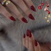 Wine Red Press on Nails Short Almond Shaped, SXVME Short