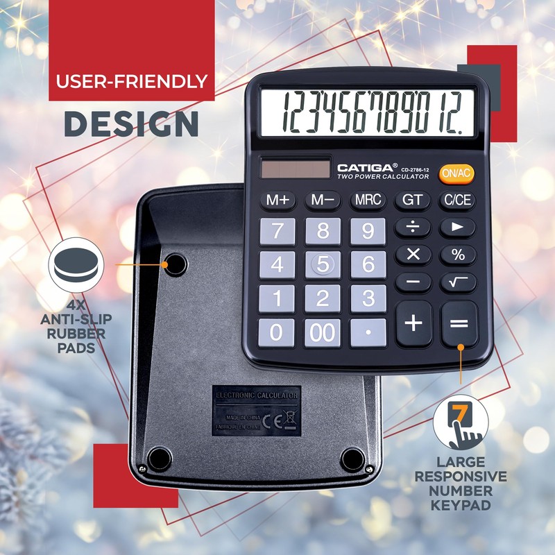 CATIGA Desktop Calculator (2 Pack) 12 Digit with Large LCD