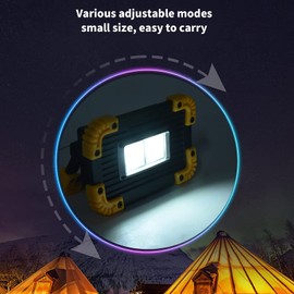 DOUQIFEI LED Work Light, USB Charging Emergency Flood Light Battery Powered Portable Light Outdoor Led Lights Double Square Camping Light Tent Work Light for Outdoor Camping