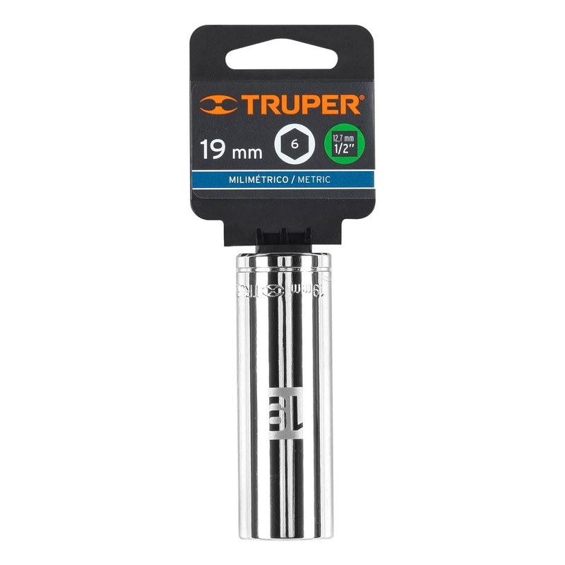 Truper D-1219-ML, Dado largos de 6 puntas mm, 19 mm,