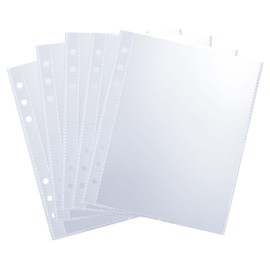 50 Pack 50 Pocket 5x7”Clear Page Protectors for A5 Binder 6 Ring Top Loading Paper Protector Sheets Binder Sleeves for Cards,Photocards,Postcards,Pictures,Stickers,and Cash Organizer(50)
