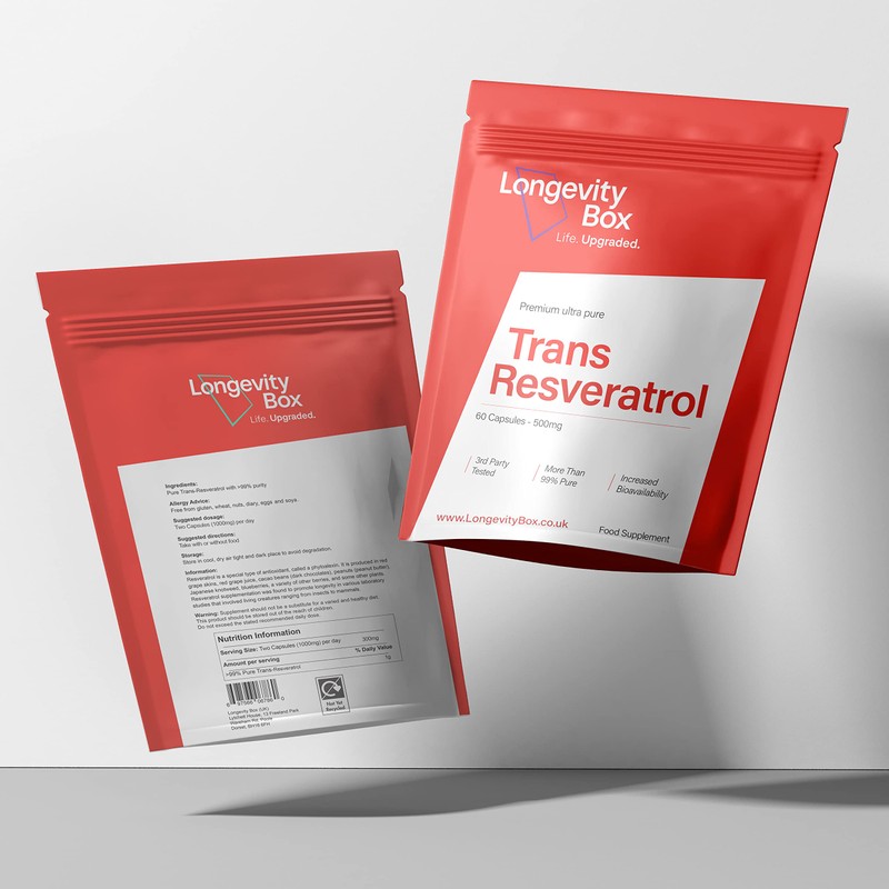99% Pure Trans Resveratrol Supplement | 60 Capsules | High