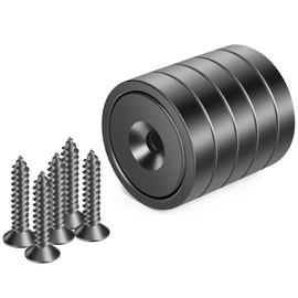 Neosmuk 20mm Diameter Magnets Ideal for Wooden Wall, Whiteboard, Door, Home, Kitchen, Office (Black, Pack of 5)