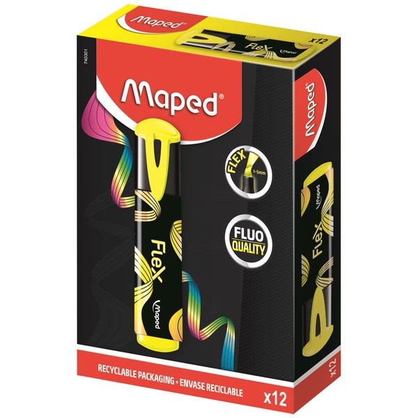 Maped Neon Peps Flex Highlighters - Box of 100% Cardboard