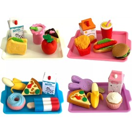 MBD 18 Inch Doll Food- 4 Mini Lunch Trays for 18 Inch Fashion Girl and Boy Dolls