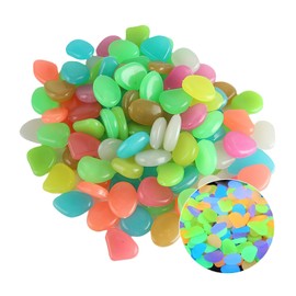 Generic 100 Pcs Glow Stones Colorful Glow in The Dark Pebbles for Fish Tank Aquarium Garden Landscape Walkway Gravel Rocks Decoration, 2cm/0.78 inch