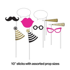 Creative Converting 318120 10-Piece Photo Props for Party, Multi Sizes, Multicolor, 10ct