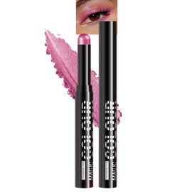 Waterproof Cream Eyeshadow Stick, Pink Shimmer Highly Pigmented Long-lasting Eye Shadow Pencil, Metallic Blendable Eyeshadow Brightener Applicator Stick, Hypoallergenic Women Eye Highlight Makeup-20