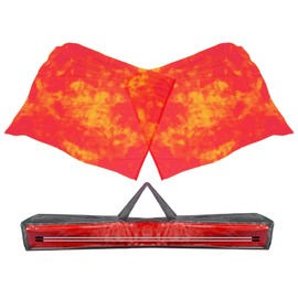 Baisdan 55" * 45" Consuming Fire Worship Flags with Flex Rods, Praise & Worship Dance Flags, Worship Angel Wings Flags For Prophetic Worship, Christian Church Dance Orange-red