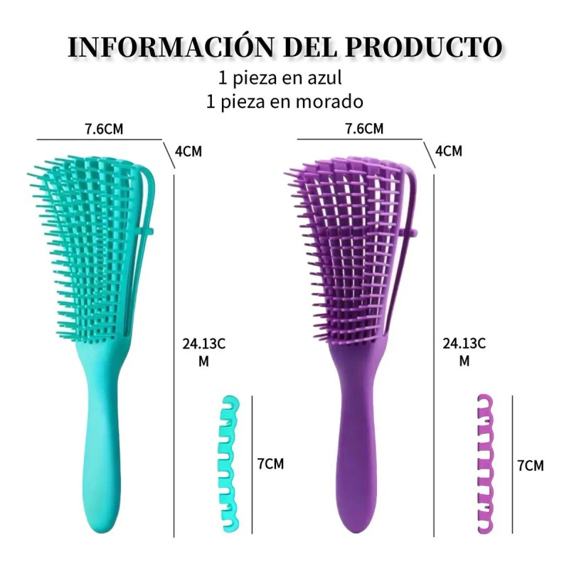 2pz Cepillo Para Cabello Desenredar El Cabello Rizado Mujere