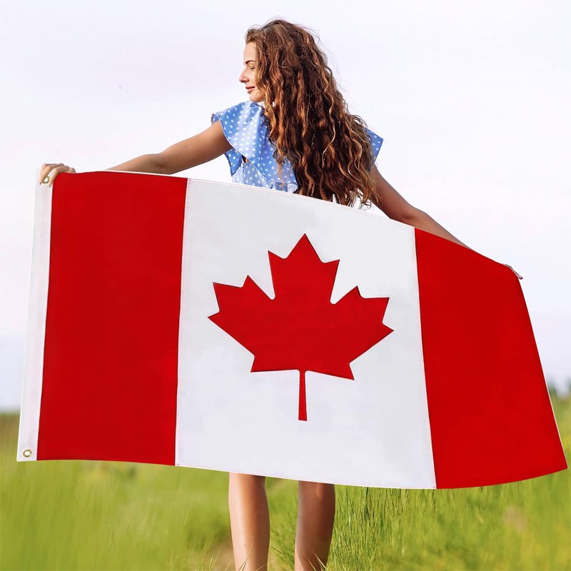 Canada Flag, Premium Canadian Flag 3Ftx5Ft, Double Stitched Polyester Maple