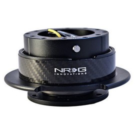 NRG SRK-250CF Steering Wheel Quick Release Kit Gen 2.5 Black With Carbon Pedal Srk-250Cf