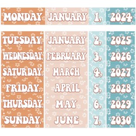 Flip Calendar for Classroom Groovy Flip Calendar Set Flip Calendar Bulletin Board Set Groovy Classroom Decoration for Whiteboard Classroom Teacher School Supplies