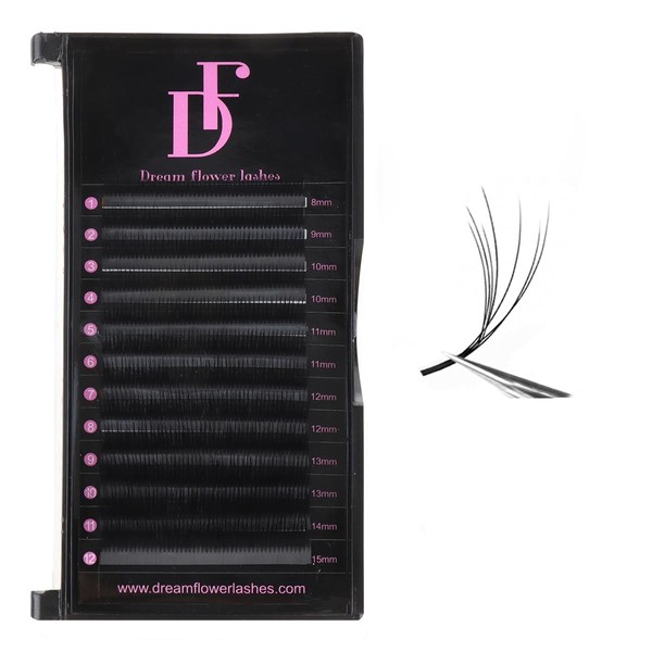 DF touchjoy 3D Volume Premade Lash Extensions, D Curl Lashes