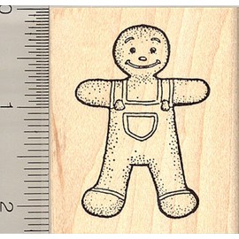 Gingerbread Boy Rubber Stamp, Christmas Cookie, Fairy Tale