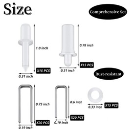 85Pcs Repair Plantation Shutters Tool Set, Shutter Repair Pins Plantation Shutters Washers Repair Kit for Plantation Shutter Tilt-Rod Louvers,Easy to Plantation Shutters Tilt-Rod Replacement