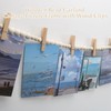 Hanging Photo Display with 15 Clips, 67 Inch Boho Wooden
