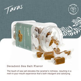 Taras Gourmet Sea Salt Caramels | All Natural Candy | Creamy & Individually Wrapped with Real Butter (20 oz)