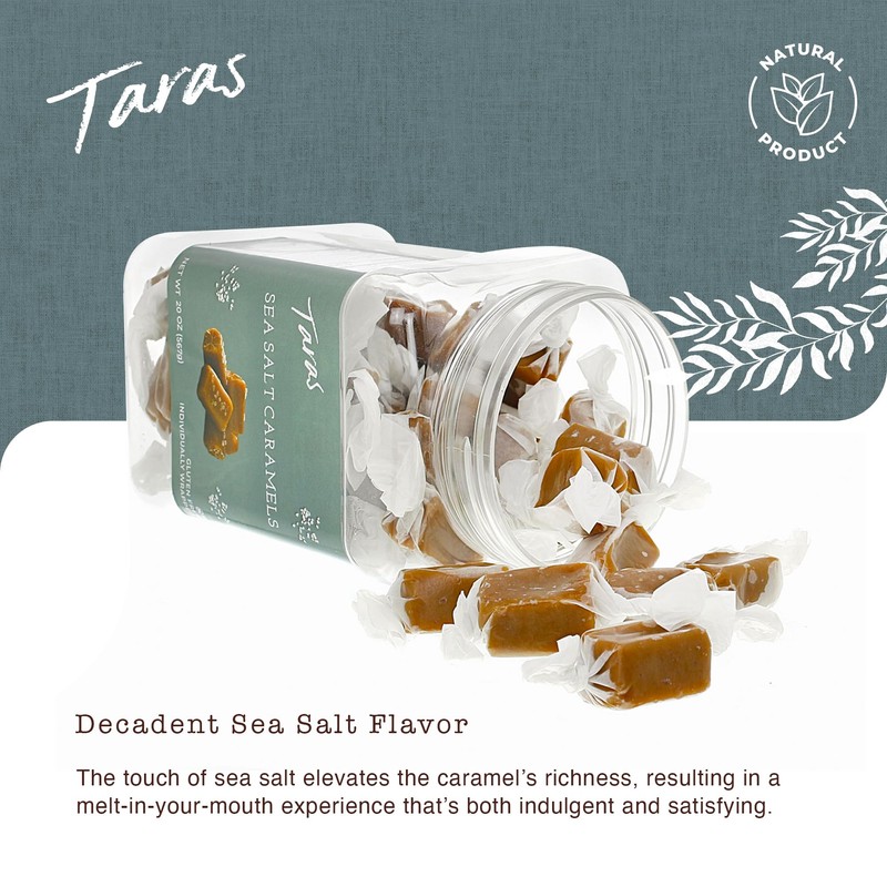 Taras Gourmet Sea Salt Caramels | All Natural Candy |