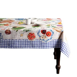 Maison d' Hermine Tablecloth 100% Cotton 140cmx230cm Washable Square Table Cover Decorative Easter Tablecloths for Dining, Buffet Parties & Camping, Gourmand - Spring/Summer