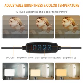 SEDGEWIN LED Video Light, 2 Pack 6500K Dimmable Streaming Lights USB Key Light Photography Lighting Kit with 9 Color Filters Adjustable Tripod for Photography/Video Recording/Video Conference Lighting