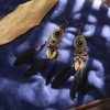 Bohemian Faux Feather Tassel Earrings - 6 Pairs Ethnic Retro
