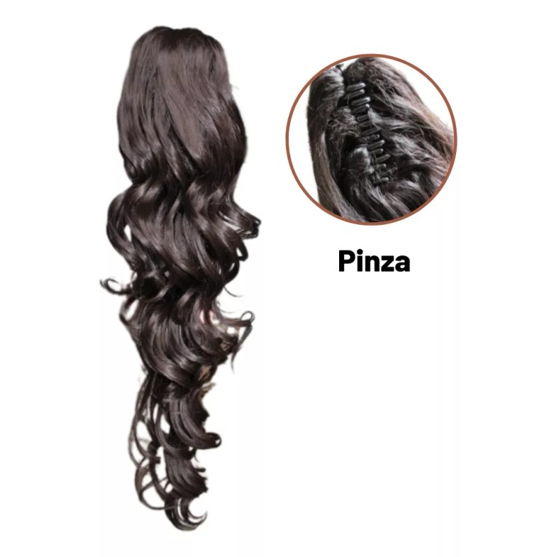 EVER HAIR Coleta Postizo 100% Fibra Human Touch Ondulada 28