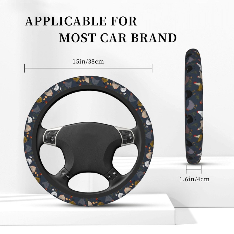 Chicken Universal 15 Inch Car Steering Wheel Cover for Men