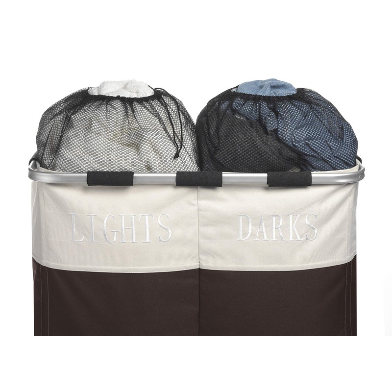 Whitmor Easycare Double Laundry Hamper - Lights and Darks Separator