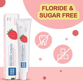 Mee Mee Fluoride-Free Baby Toothpaste for kids, Fortified with triple calcium phosphate, Strawberry Flavor, Cavity Protection, oral care, best for baby 1 year +, 70 grams