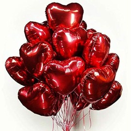30 pcs Red Heart Balloons 18" Foil Love Balloons Mylar Balloons, heart balloons Valentines Day Decorations Balloons for Valentines Day,Propose wedding Party Backdrop Birthday Party Supplies