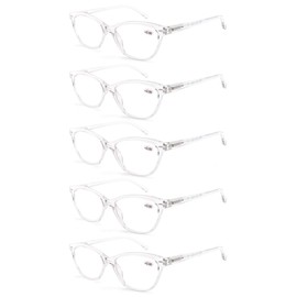 MODFANS Reading Glasses Women 4 Pack Ladies Readers Spring Hinge Come with Pouch (5C5, 1.5)