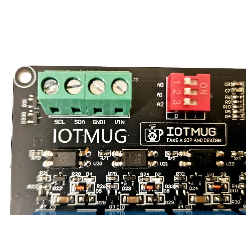 IOTMUG 8 Channel I2C Electromagnetic Relay Module Arduino Raspberry Dual