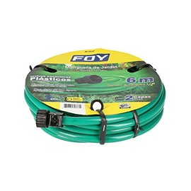 Foy M12L6P Manguera para jardín lisa con conector plástico 1/2", 6 m